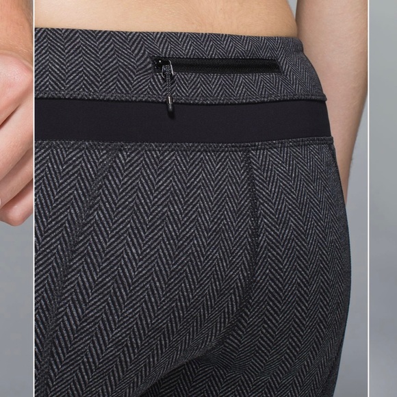 Lululemon Run: Inspire Crop II *All Luxtreme Giant Herringbone Heathered Black 4 - Picture 3 of 7